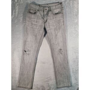 Levis 511 Men's‎ Jeans 33x32 Grey Denim Skinny Distressed